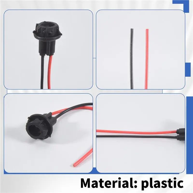 A54K-10X T10 W5W 168 194 Lamp Holder Socket Glass Base Lamp Socket DIY, Black