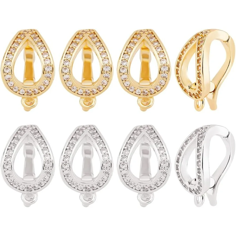 

8pcs 2 Colors Necklace Shortener Enhancer Clasp Cubic Zirconia Connector Openable Lock Extender for 8mm (0.31 Inch)