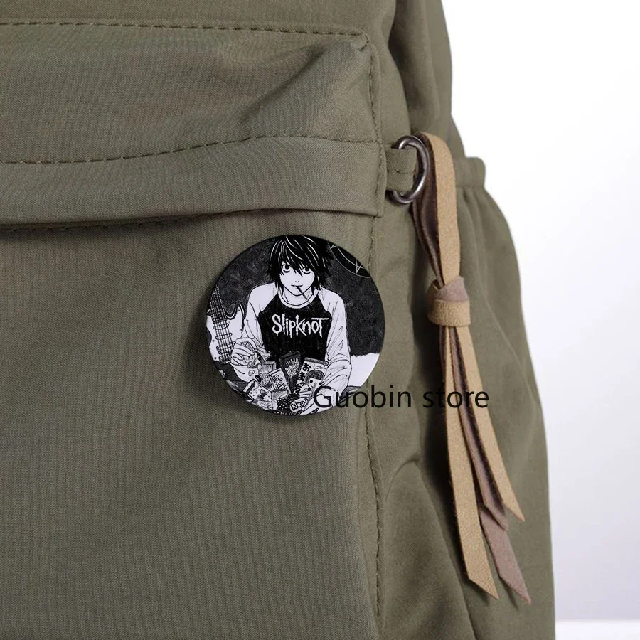 58Mm Nieuwe Japanse Anime Death Note Emaille Pinnen Handgemaakt Ronde Broche L Killer Yagami Licht Cosplay Badge Rugzakken Sieraden Geschenken