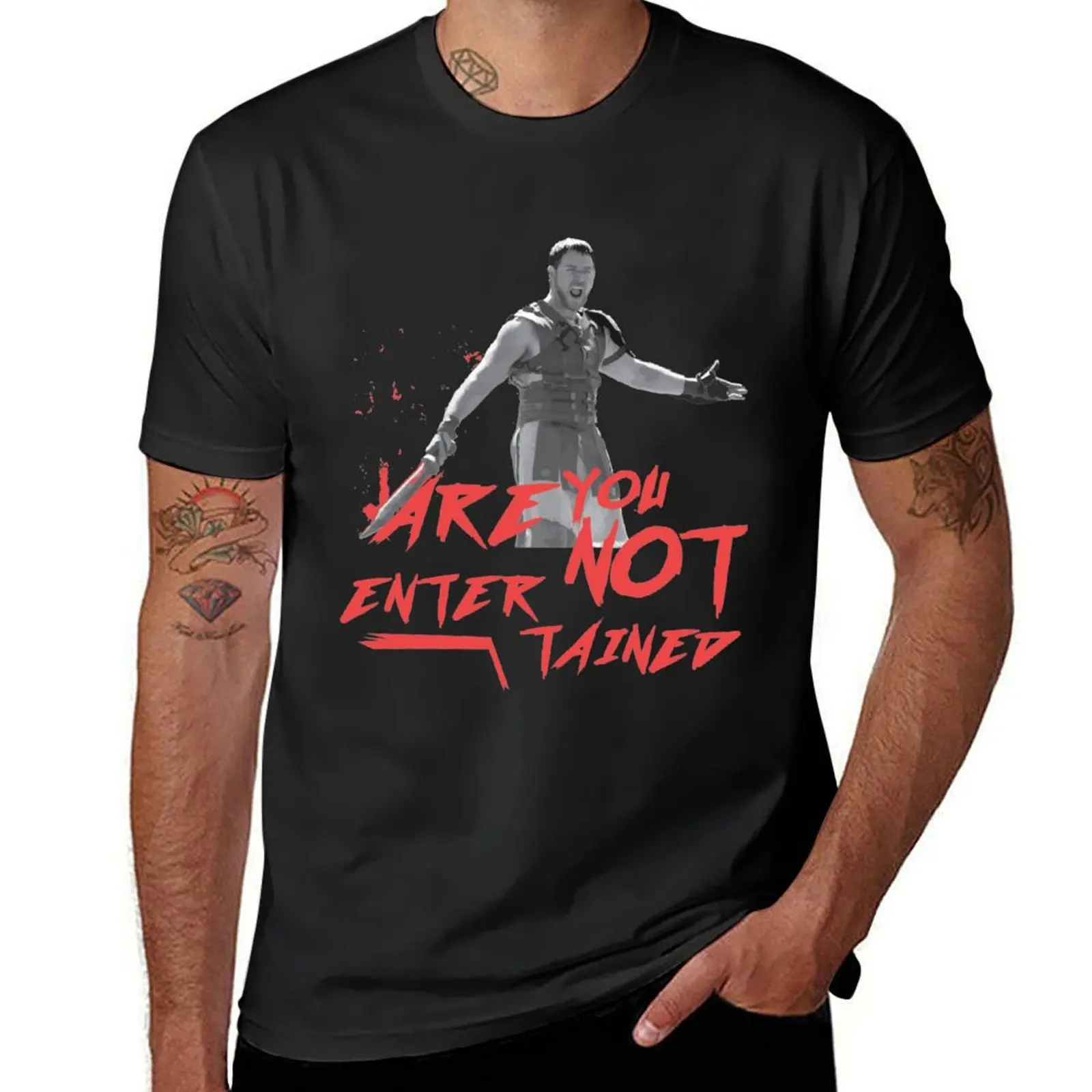 

Gladiator - Are You Not Entertained! Sticker T-shirt quick-drying heavyweights plain t shirts men