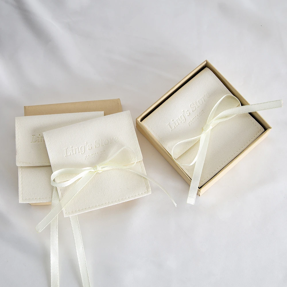 100Pcs Microfiber Velvet Bag Jewelry Present Boutique Pouch for Necklace Bracelet Cosmetic Wedding Gift Package Envelope Pockets