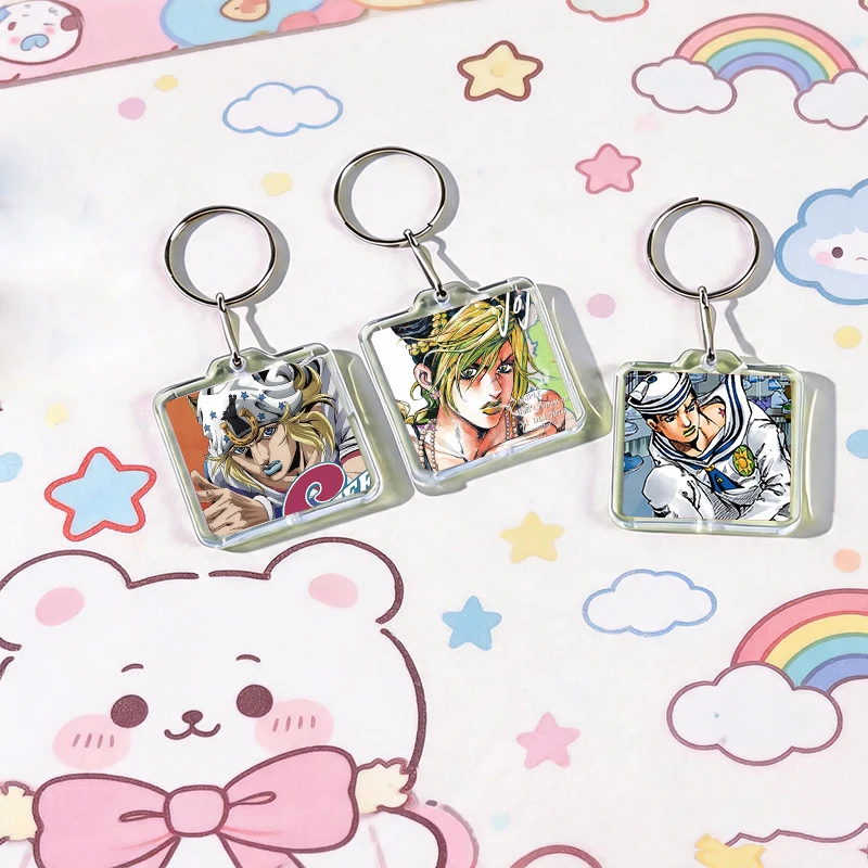 Anime J-JoJo's Bizarre Adventure Acrylic Keychain Handmade Hanging Clothes Backpack Decoration Accessories Gifts with Friends