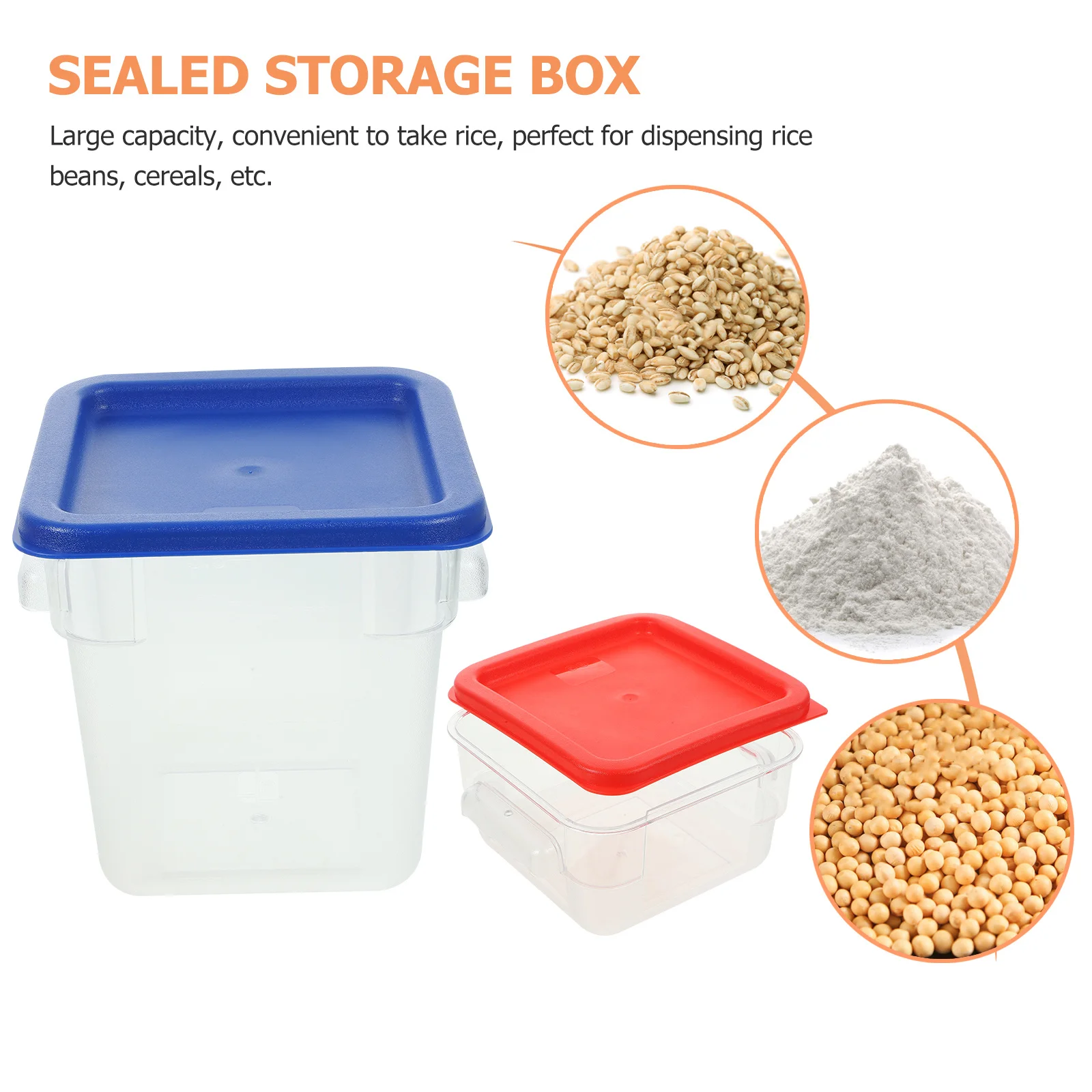 

2 Sets Food Airtight Grain Container For Kitchen Tea Dried Fruits Cereals Storage Jar Reusable Rice Box Bean Storage Canister