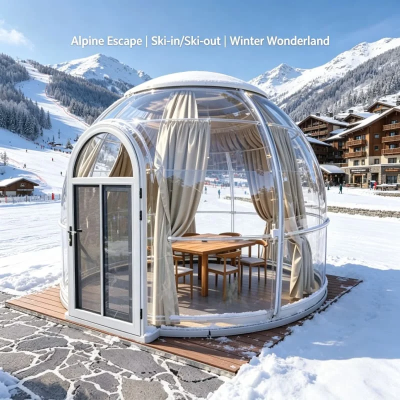 beautiful Luxury Outdoor Hotel Resort Starry Sky Room Clear Glass Polycarbonate Dome House Camping Bubble Dome Room Star View