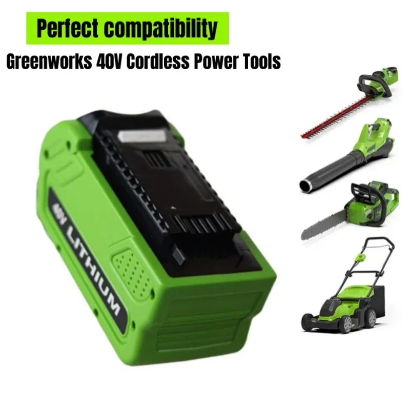 

40V 5000mAh Rechargeable Replaceable Lithium ion Battery Compatible for Greenworks G-MAX 29462 29482 29252 2901319 Power Tool