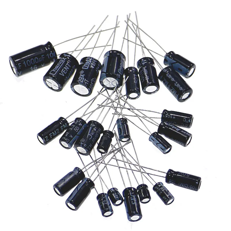 500Pcs 24Kind Electrolytic Capacitors Mixed kit Box 0.1UF0.22UF1UF2.2UF3.3UF4.7UF6.8UF10UF22UF33UF47UF100UF220UF470UF680UF1000UF