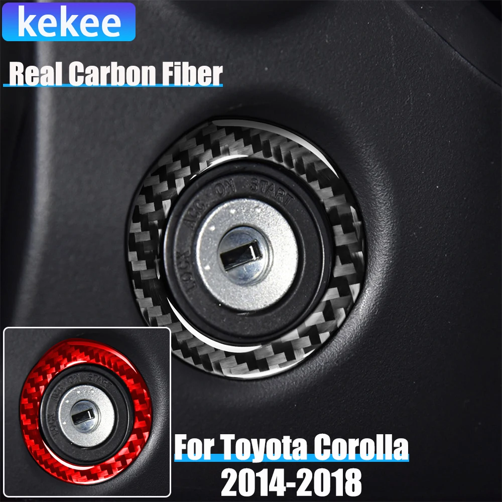 

Real Carbon Fiber Car Accessories Engine Start Trim Cover Soft Sticker For Toyota Corolla 11th Gen 2014 2015 2016 2017 2018