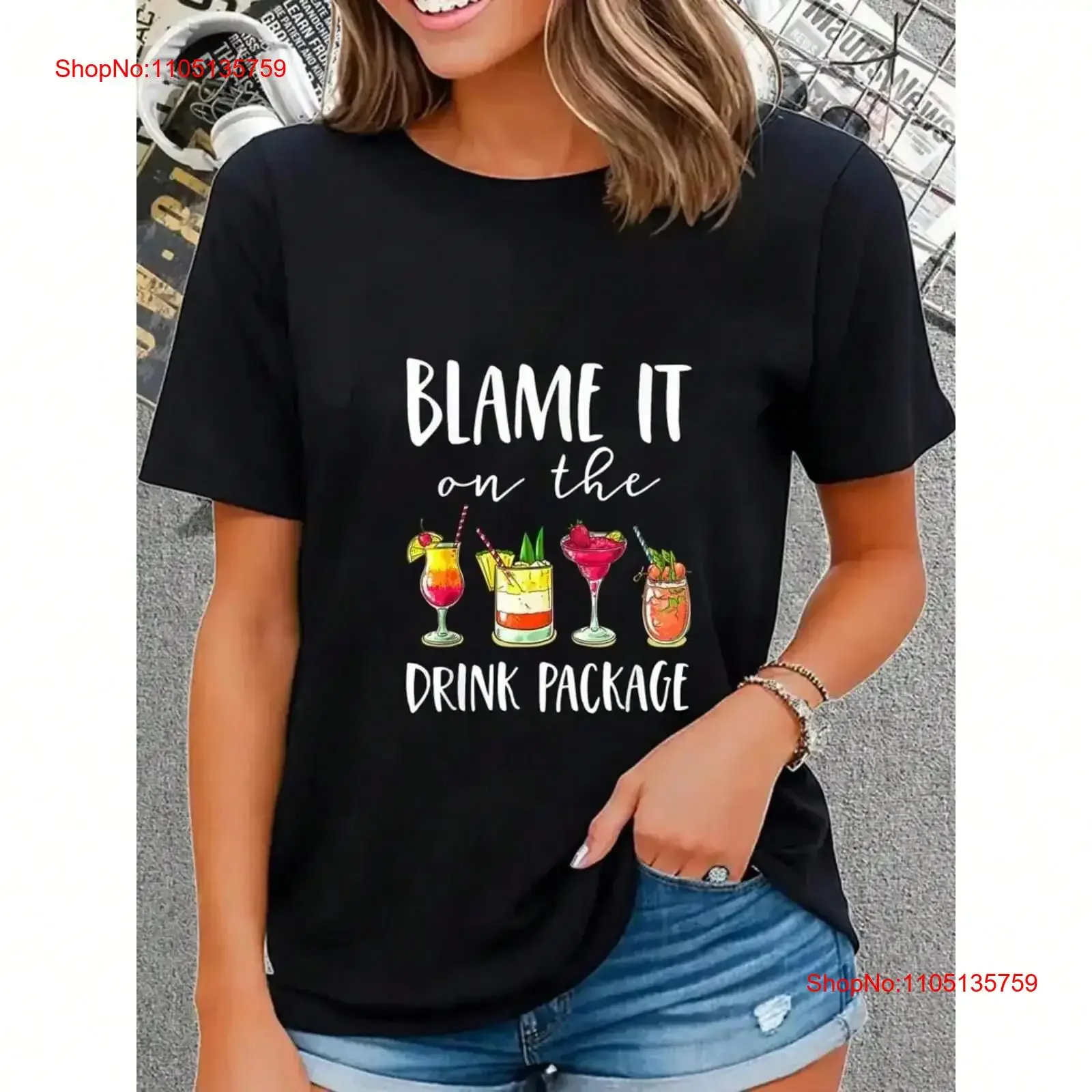 Cruise s Blame It on The Wine Package Letter Glass T shirt vintage Washed homme Slightly Casual Stylish streetwear