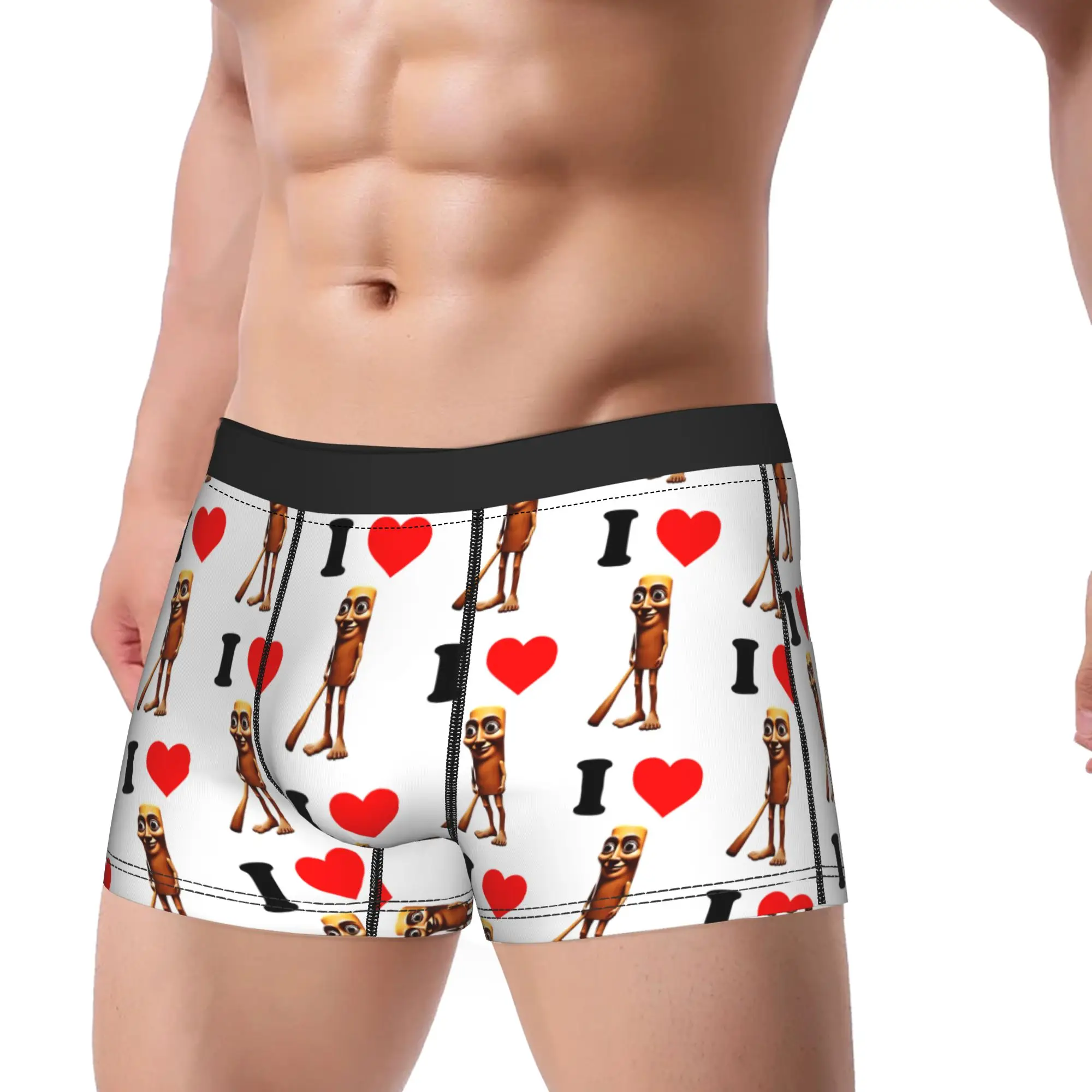 Man's Funny I Heart Tung Tung Tung Sahur  Boxer Shorts,Novelty  Underwear Underpants