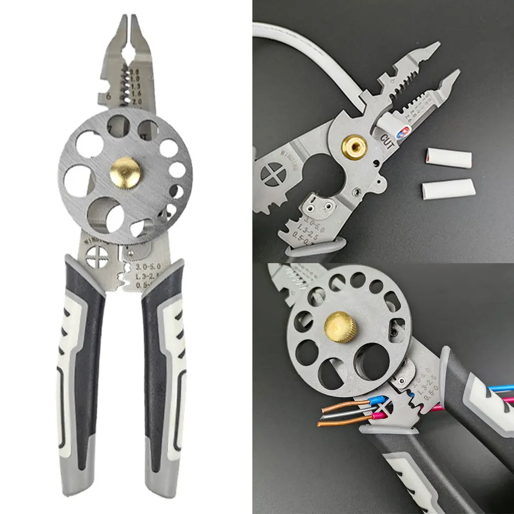 

Multi-Function Cable Cutter Adjustable Automatic Wire Stripper Multifunctional Stripping Crimping Pliers Terminal Hand Tool