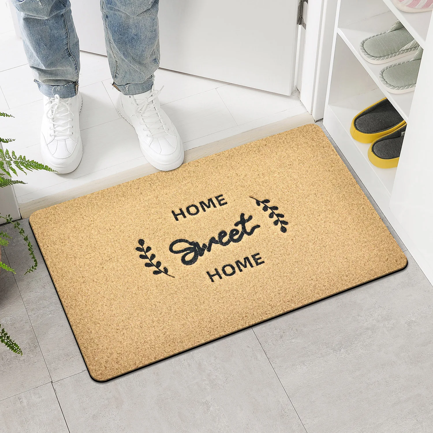 Welcome to the entrance, coconut palm door mat, bathroom anti slip rubber back mat, dust removal and cleaning mat, door mat