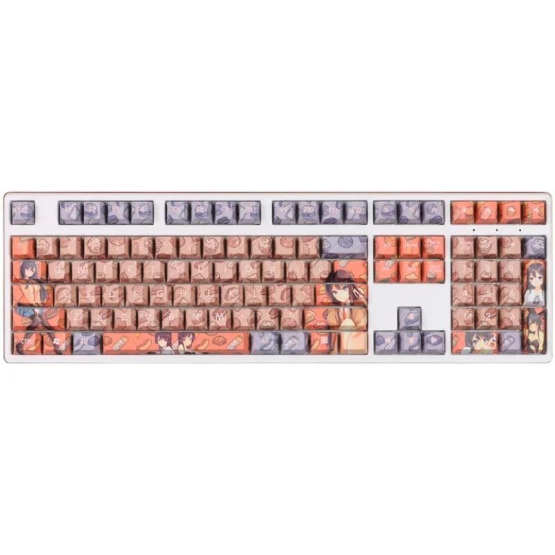 Imagem -05 - Conjunto Pbt Lados Teclas de Sublimação de Tinta Bidimensional dos Desenhos Animados Anime Tampas Chave Cereja Perfil Keycap para Sakurajima Mai 1