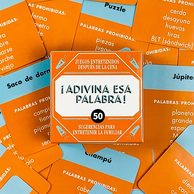 je Adivina Esa Palabra! Cartes de jeu familiales espagnoles, 50 pièces, jeu de fête pour Couple, vérité ou désir, 50 jeux de publicité post-danse amusants