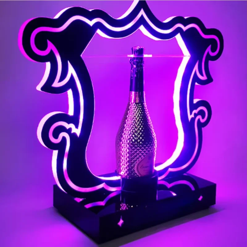 

Customized logo Bottle Presenter Liquor Rack Holder Glorifier Display for Bar Club Night Party