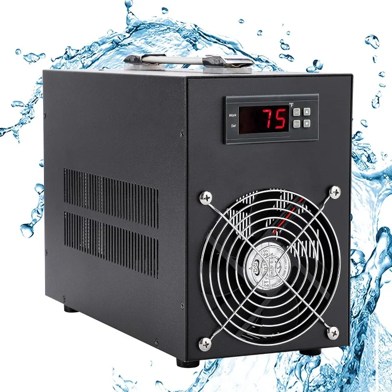 Chiller Small Water Chiller for Househod Fish Tanks Coral Crystal Shrimp 110V with Pump (Chiller, 60L/16G