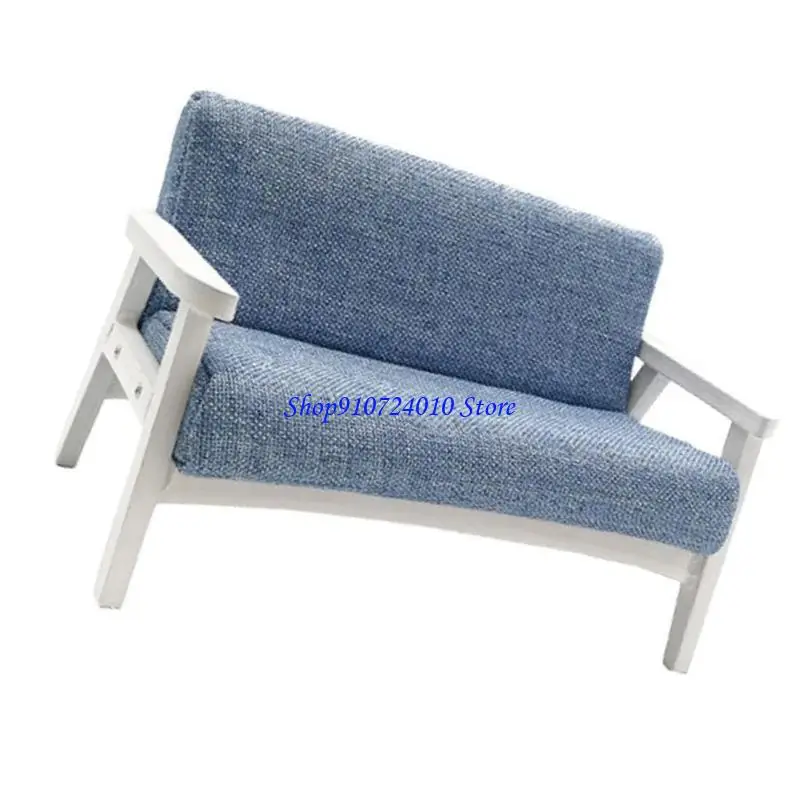 

77HD 1/12 Scale Dollhouses Loveseat Miniature Couch Furniture Pretend Play for Kids Furniture Model for Dollhouses