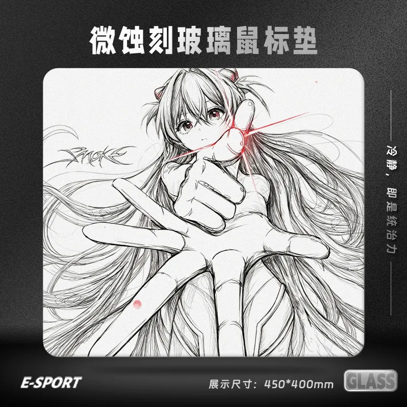 Black White Girl Cool Trend Esports Micro Etching Stain-resistant Pattern Mouse Pad Glass Mouse Pad Computer Mat Laptop Deskmat