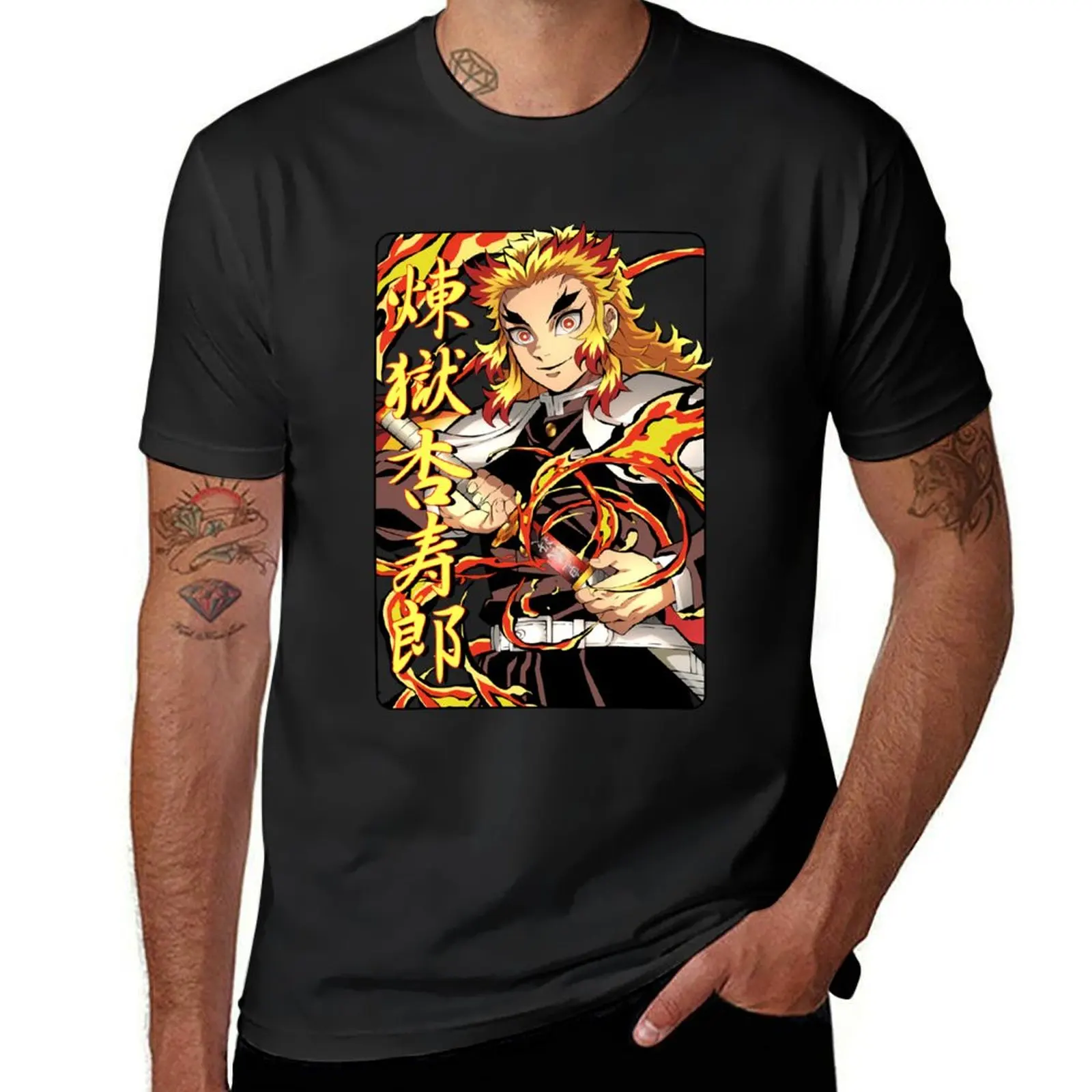 

Kyojur0 Flame Sword Master T-Shirt Blouse oversized graphic tee graphic t shirts custom shirt vintage t shirt men