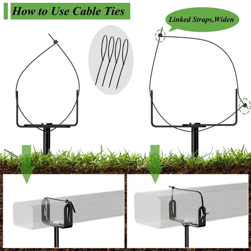 SOFT-For Lawn,Yard Industrial Use Heavy Duty Downspout Bracket, Storm-Proof Size-Adjustable Downpipe Bracket, Easy Install