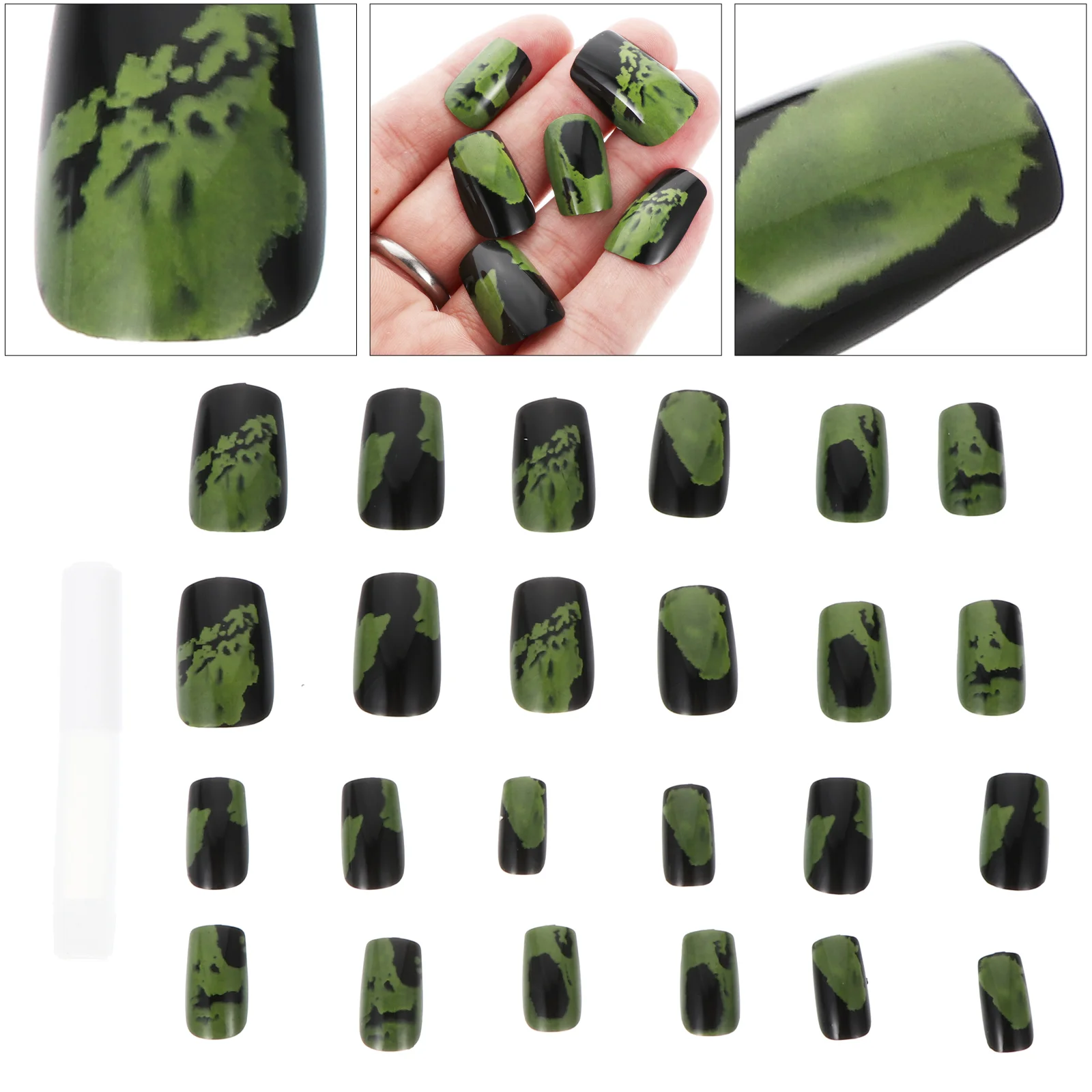 48 pezzi toppe per unghie artificiali materiale ABS unghie finte set artigianale per manicure sicuro e confortevole naturale