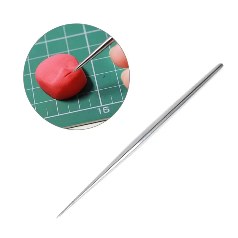 1/2pcs Pottery Modeling Stick Acupressure Texture Creasing Indentation Sharp Pottery Clay Tool Stainless Steel Pottery Clay Tool