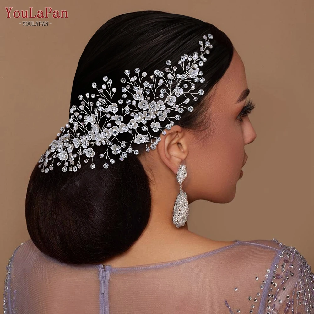 YouLaPan Rhinestone Handmade Bridal Hair Comb Bridesmaid Wedding Hair Accessories Women Exquisite Headband Party Headwear HP571