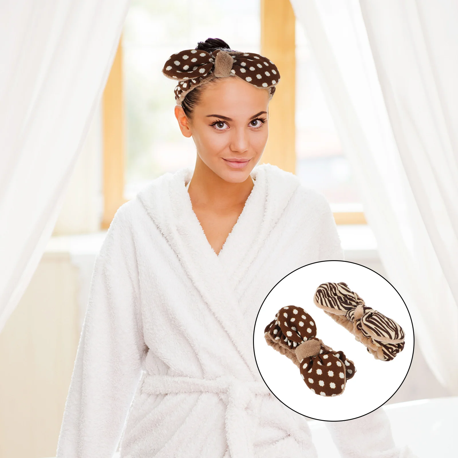 

2 шт., эластичная повязка для мытья лица, мягкая повязка на голову для макияжа, спа-ванна, душ, аксессуары для волос, повязки на голову для макияжа, повязка на голову для купания