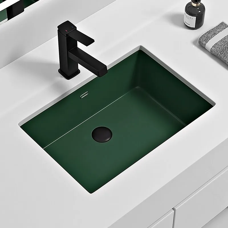 CX color black under-counter basin, sink rectangular ceramic wash, embedded basin