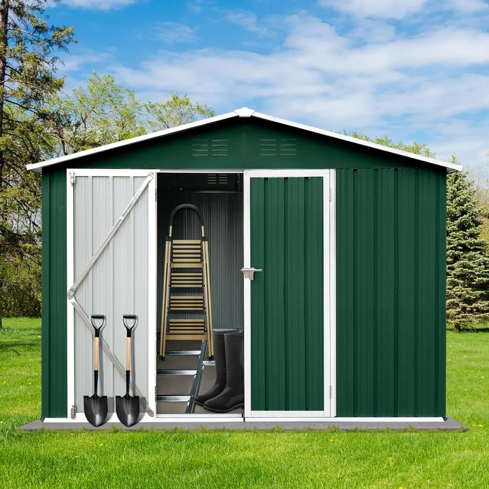 Outside Storage Shed Exterior Lockers Garden Buildings Metal Storage Shed With Double Lock Door for Garden Shed Tools Supplies