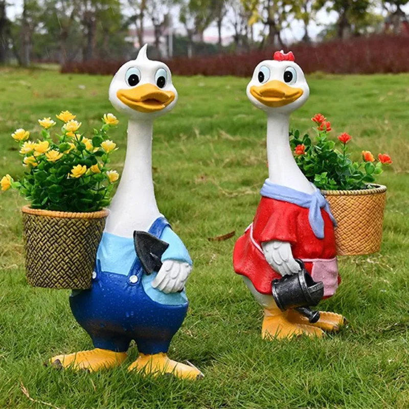 

Creative Flower Pot resin Cartoon Duck Animal Flower Pot Garden Landscape Sculpture for Outdoor Garden Courtyard Decoration
