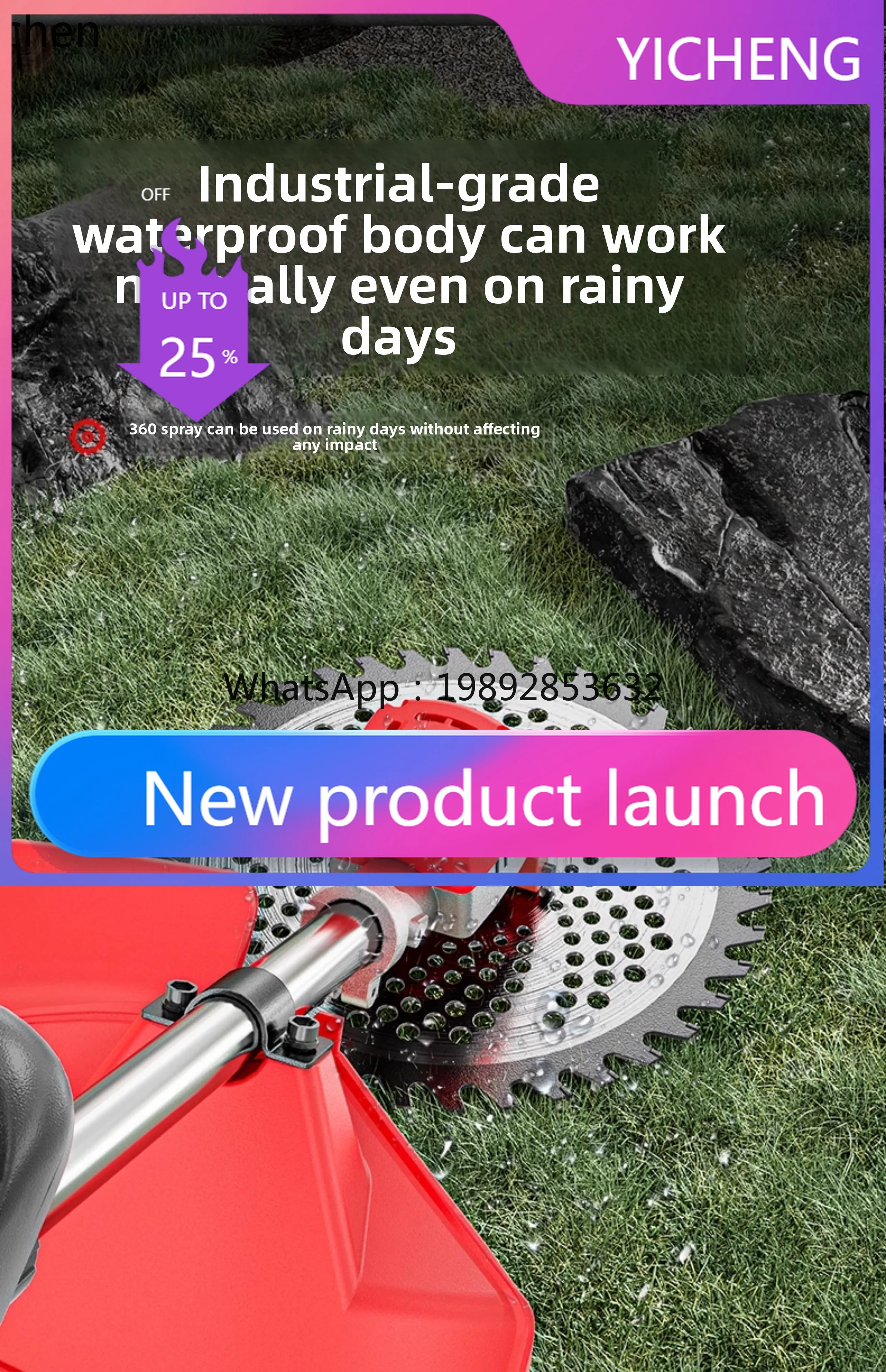 

Беспроводная электрическая газонокосилка HYC, компактная, для домашнего использования, с литиевым аккумулятором, высокомощная, незаменимый помощник для ухода за газоном.