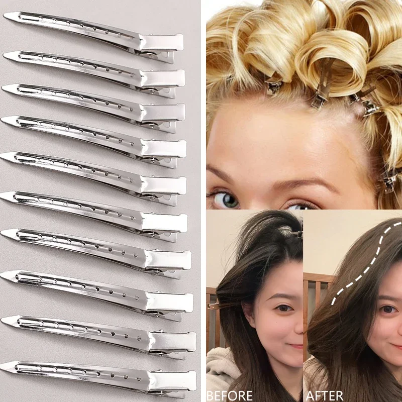 DIY Silver Hair Root Fluffy Duckbill Hairpin Partition Position Clip Flat Single Prong Alligator Headwear for Hair Styling Tool