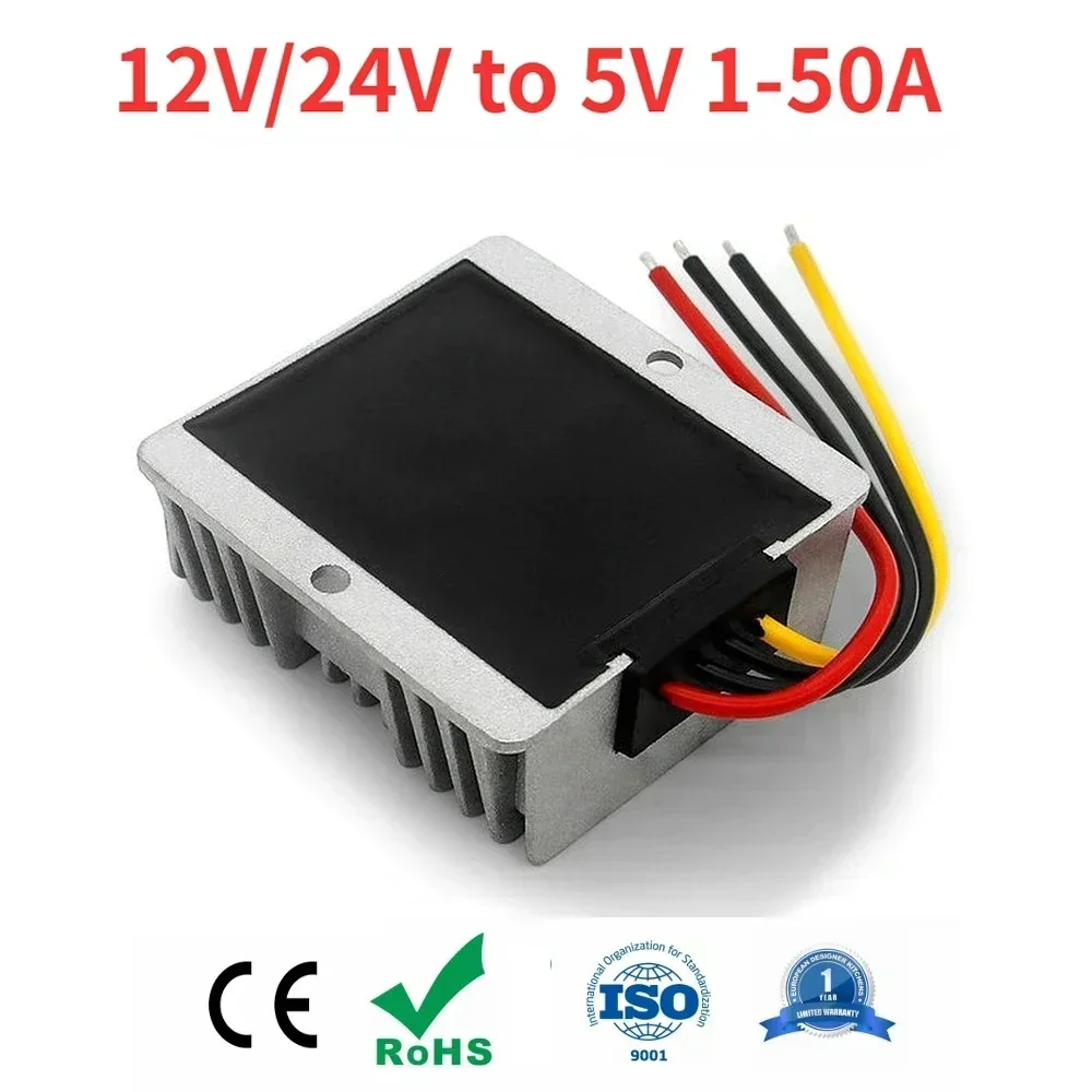 12v 24v to 5v 50A-1A Step Down Voltage Converter Voltage Reducer DC DC Converter Regulator 12 Volt to 5 Volt  Buck Power Supply