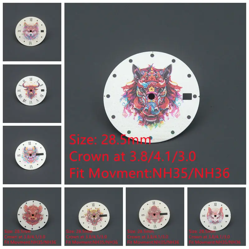 28.5mm Customized Watch Surface with 12 Zodiac Signs, Customized with Pictures, DIY Dial Personalized Customization