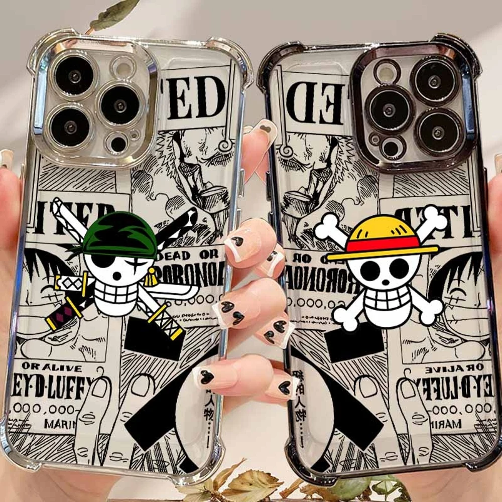 HOT Plating Phone Case For iPhone 18 17 17e 16e 16 15 14 13 12 11 Pro Max Mini Air Plus Anti-Fall Comic O-Ones P-Pieces Logo