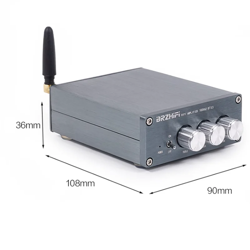 Цифровой аудиоусилитель DC12-24V 100W * 2 HiFi Mini Bluetooth 5,3 TPA3116 Stereo Class D с регулировкой басов и высоких частот