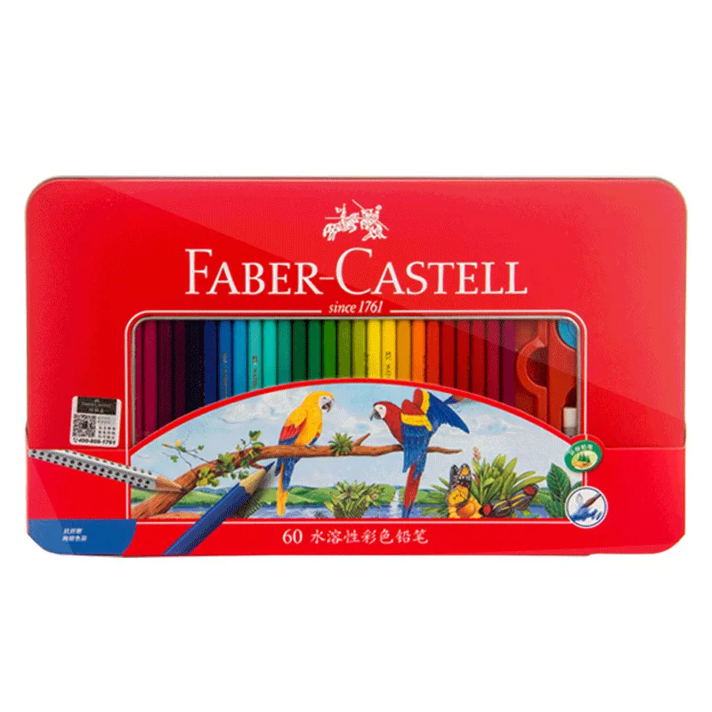 Faber-Castell Watercolor Color Pencil Set Iron Box Colored Rainbow Drawing Colour Pencil Coloring Watercolour Art Supplies