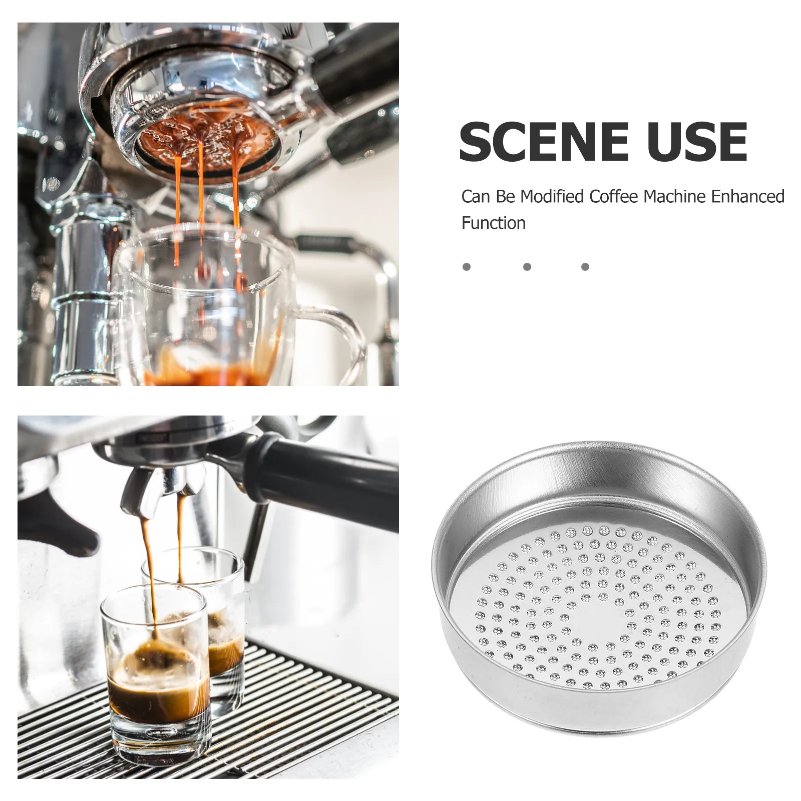 58mm Espresso Filter Basket Stainless Steel Fine Mesh Coffee Filter for Group Head Clog Resistant Easy Clean