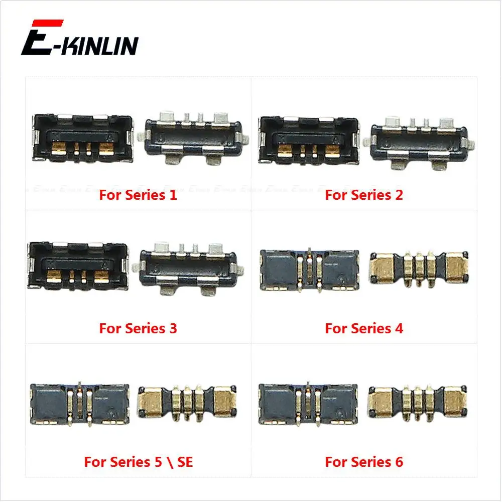 Conector de Bateria FPC Inline Suporte de Contato para Apple Watch Series 1 2 3 4 SE 5 6 7 8 S8 S7 S6 On Logic Motherboard Cabo Flex