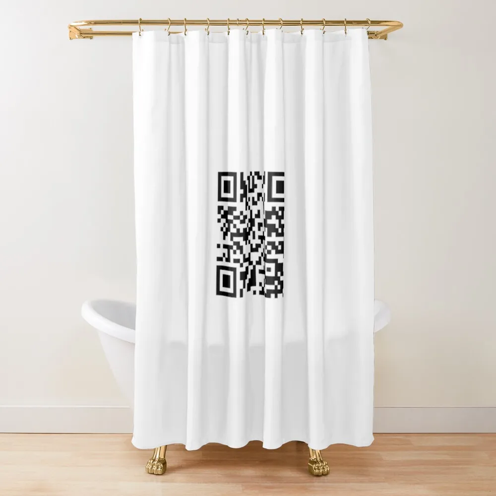 

Rick Roll QR-код занавеска для душа для ванных комнат набор ткани для ванной комнаты водонепроницаемая тканевая занавеска для душа