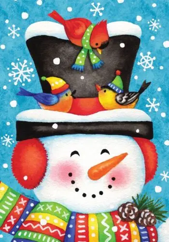 Jolly Snowman Garden Flag 12