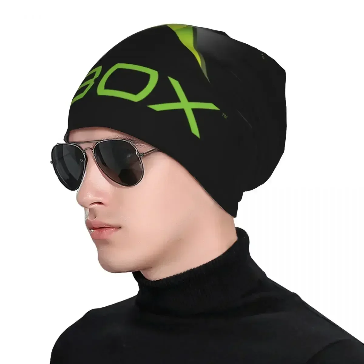 Boné de malha quente com logotipo Xbox verde, gorros ao ar livre, chapéus para homens, mulheres, adulto, outono, inverno, moda