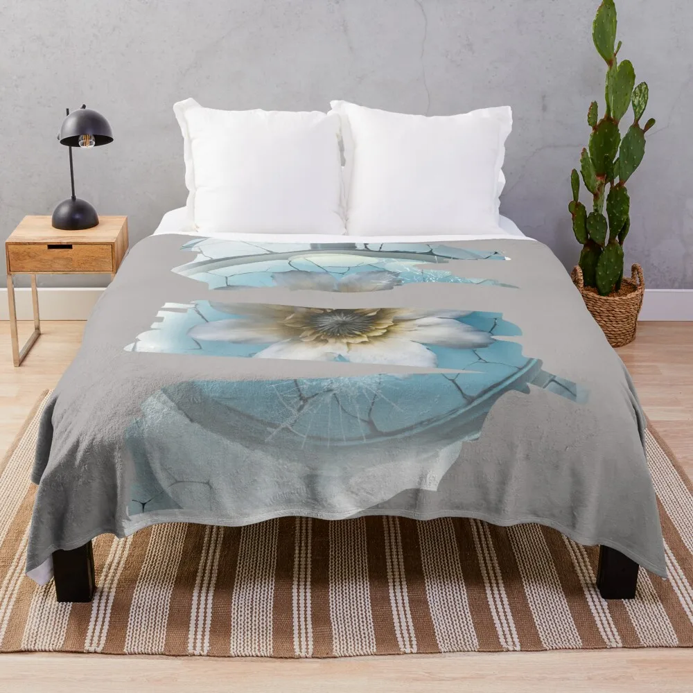 Broken Bloom: Fragments of Floral Grace Throw Blanket Moving Luxury St funny gift blankets and throws Blankets