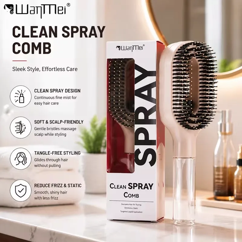 

2in1 Sprayer Comb Detangling Scalp Massage Hairbrush with Spray Bottle Essential Oil Water Mist Spray Brush Anti-static Summer