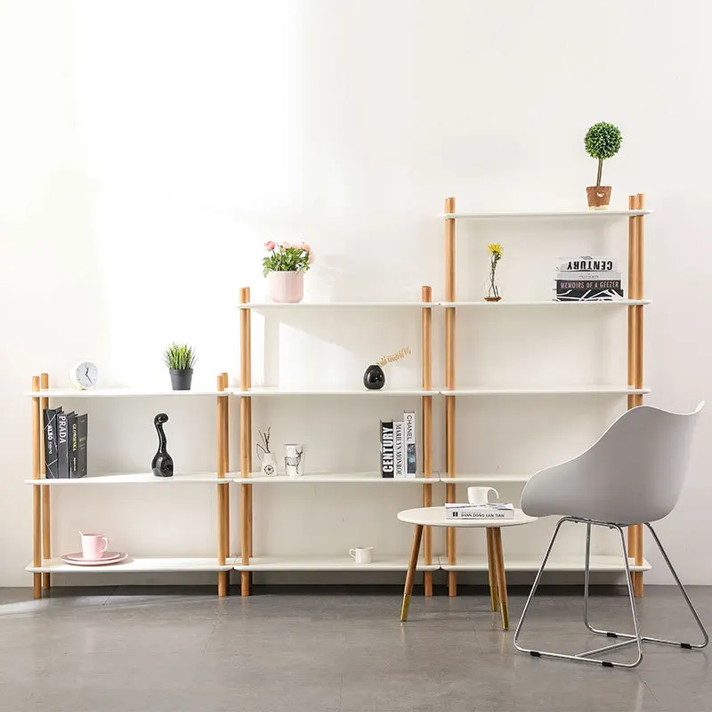 Simple bookshelf combination Modern simple bookcase Bedroom study shelf Floor-to-ceiling locker Save space