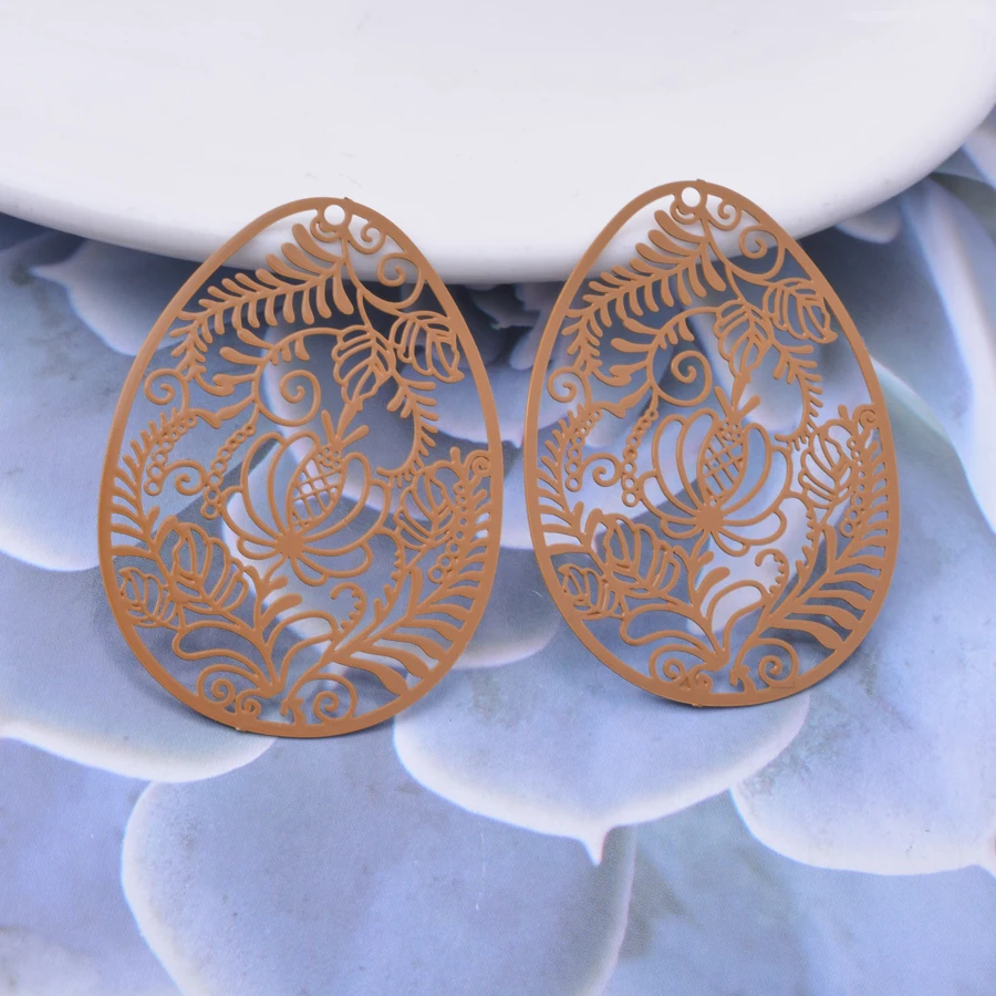 30pcs AD3120 29*40mm Painted Brass Blue and white Porcelain Pattern Oval Charms DIY Jewelry Earring Accessories – Detail 10