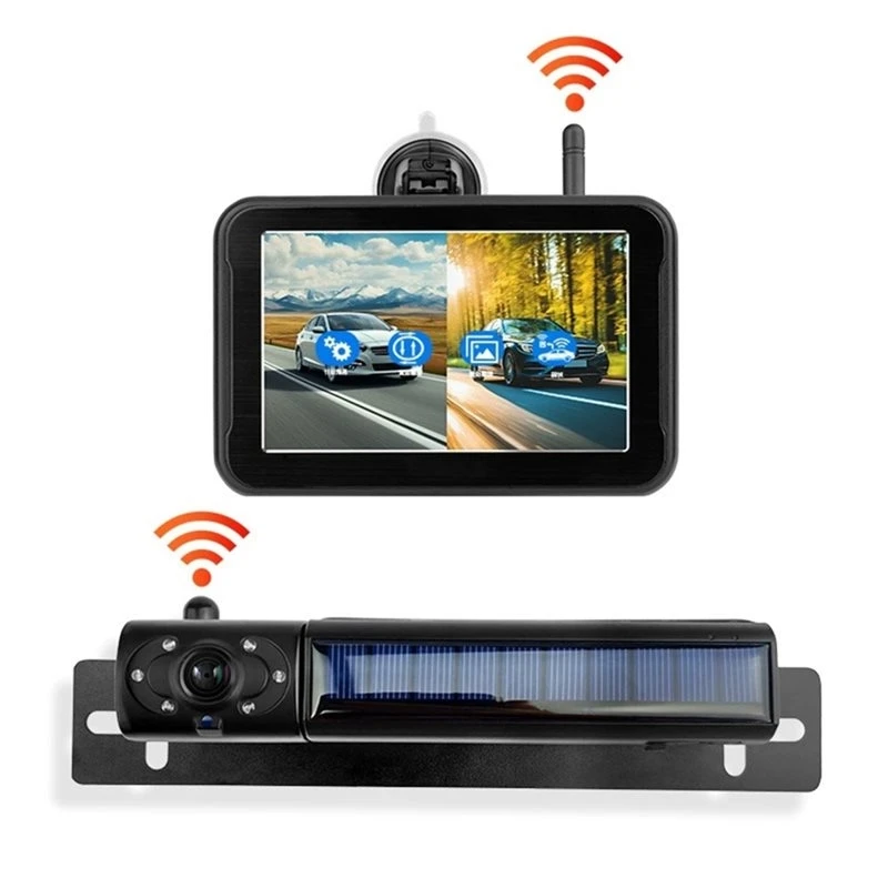 A42T-1080P Solar Wireless Backup Camera, For Vehicle Truck RV
