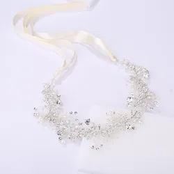 Bride Gold Silver Color White Flower Headbands wedding hair accessories Bridal Hair Vine Bohemian Headpiece Halo Hairband crown