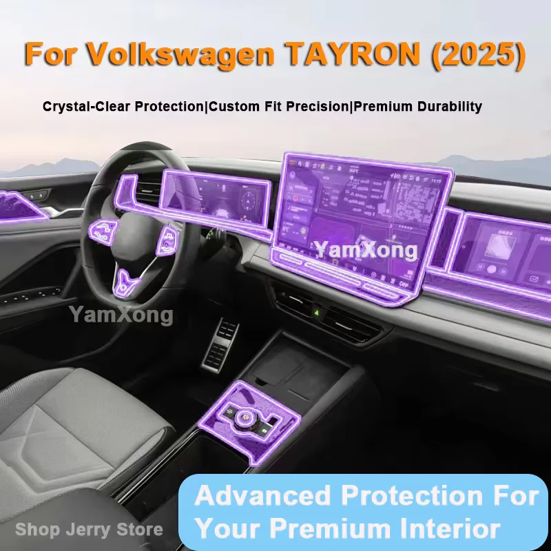 

Easy Install Interior Protective Film For Volkswagen TAYRON (2025) Center Console Screen Dashboard Anti Scratch Sticker