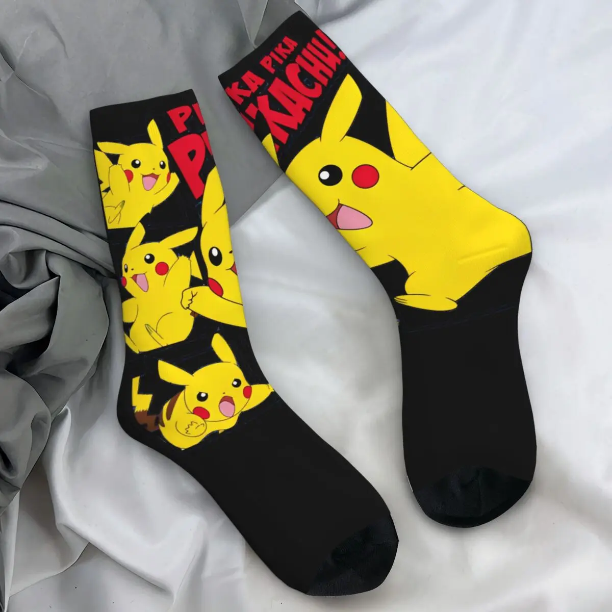 Adults Men Socks Pokemon MINISO Stockings Autumn Leisure Soft Socks Printed Running Sports Anti Skid Socks